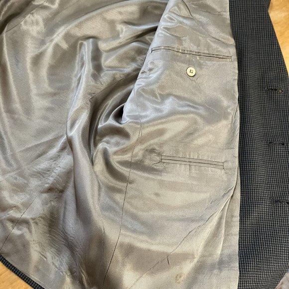 Oscar de la Renta 44S Brown check Plaid Suit Blazer Sports Jacket 3 Button Wool - Picture 13 of 13